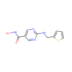 O=C(NO)c1cnc(NCc2cccs2)nc1 ZINC000145977879