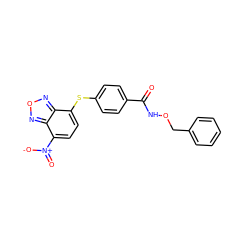 O=C(NOCc1ccccc1)c1ccc(Sc2ccc([N+](=O)[O-])c3nonc23)cc1 ZINC000299830164