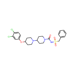 O=C(NS(=O)(=O)Cc1ccccc1)N1CCC(N2CCC(Oc3ccc(Cl)c(Cl)c3)CC2)CC1 ZINC000034315439