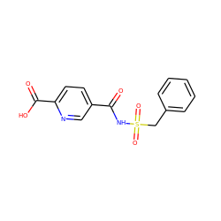 O=C(NS(=O)(=O)Cc1ccccc1)c1ccc(C(=O)O)nc1 ZINC000013450940