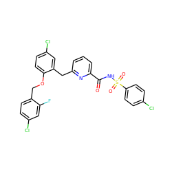 O=C(NS(=O)(=O)c1ccc(Cl)cc1)c1cccc(Cc2cc(Cl)ccc2OCc2ccc(Cl)cc2F)n1 ZINC000095595098