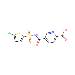 O=C(NS(=O)(=O)c1ccc(Cl)s1)c1ccc(C(=O)O)nc1 ZINC000013450951