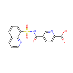 O=C(NS(=O)(=O)c1cccc2cccnc12)c1ccc(C(=O)O)nc1 ZINC000013450948