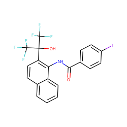 O=C(Nc1c(C(O)(C(F)(F)F)C(F)(F)F)ccc2ccccc12)c1ccc(I)cc1 ZINC000029473620