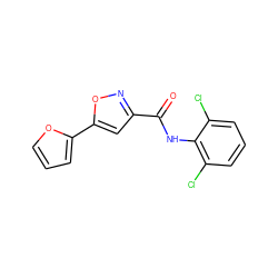 O=C(Nc1c(Cl)cccc1Cl)c1cc(-c2ccco2)on1 ZINC000000425680