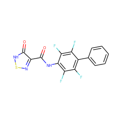 O=C(Nc1c(F)c(F)c(-c2ccccc2)c(F)c1F)c1ns[nH]c1=O ZINC000584905754