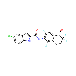 O=C(Nc1c(F)cc2c(c1F)CCC(F)(F)[C@H]2O)c1cc2cc(Cl)ccc2[nH]1 ZINC000034105379