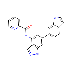 O=C(Nc1cc(-c2ccc3cc[nH]c3c2)cc2[nH]ncc12)c1ccccn1 ZINC000117085035