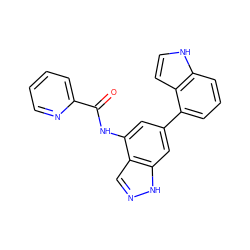 O=C(Nc1cc(-c2cccc3[nH]ccc23)cc2[nH]ncc12)c1ccccn1 ZINC000113875496