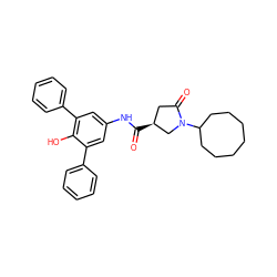 O=C(Nc1cc(-c2ccccc2)c(O)c(-c2ccccc2)c1)[C@H]1CC(=O)N(C2CCCCCCC2)C1 ZINC000014959488