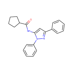 O=C(Nc1cc(-c2ccccc2)nn1-c1ccccc1)C1CCCC1 ZINC000013704461