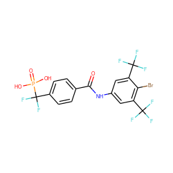 O=C(Nc1cc(C(F)(F)F)c(Br)c(C(F)(F)F)c1)c1ccc(C(F)(F)P(=O)(O)O)cc1 ZINC000049774994