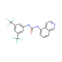 O=C(Nc1cc(C(F)(F)F)cc(C(F)(F)F)c1)Nc1cccc2cnccc12 ZINC000026829953