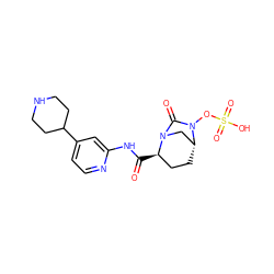 O=C(Nc1cc(C2CCNCC2)ccn1)[C@@H]1CC[C@@H]2CN1C(=O)N2OS(=O)(=O)O ZINC000096168631