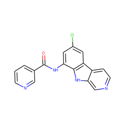 O=C(Nc1cc(Cl)cc2c1[nH]c1cnccc12)c1cccnc1 ZINC000000009090