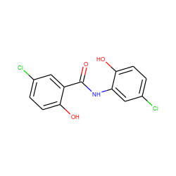 O=C(Nc1cc(Cl)ccc1O)c1cc(Cl)ccc1O ZINC000040848866