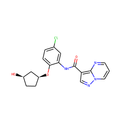 O=C(Nc1cc(Cl)ccc1O[C@H]1CC[C@@H](O)C1)c1cnn2cccnc12 ZINC000113654302