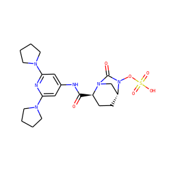 O=C(Nc1cc(N2CCCC2)nc(N2CCCC2)c1)[C@@H]1CC[C@@H]2CN1C(=O)N2OS(=O)(=O)O ZINC000096168626