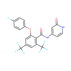 O=C(Nc1cc[nH]c(=O)c1)c1c(Oc2ccc(F)cc2)cc(C(F)(F)F)cc1C(F)(F)F ZINC000143159079