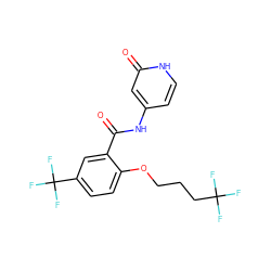 O=C(Nc1cc[nH]c(=O)c1)c1cc(C(F)(F)F)ccc1OCCCC(F)(F)F ZINC000223851147