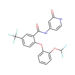 O=C(Nc1cc[nH]c(=O)c1)c1cc(C(F)(F)F)ccc1Oc1ccccc1OC(F)F ZINC000143174120