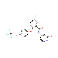 O=C(Nc1cc[nH]c(=O)c1)c1cc(F)ccc1Oc1ccc(OCC(F)(F)F)cc1 ZINC000143206639