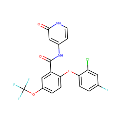 O=C(Nc1cc[nH]c(=O)c1)c1cc(OC(F)(F)F)ccc1Oc1ccc(F)cc1Cl ZINC000143177367