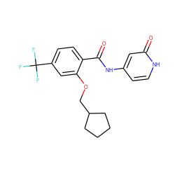 O=C(Nc1cc[nH]c(=O)c1)c1ccc(C(F)(F)F)cc1OCC1CCCC1 ZINC000143183312