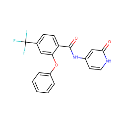 O=C(Nc1cc[nH]c(=O)c1)c1ccc(C(F)(F)F)cc1Oc1ccccc1 ZINC000143163618