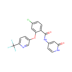 O=C(Nc1cc[nH]c(=O)c1)c1ccc(Cl)cc1Oc1ccc(C(F)(F)F)nc1 ZINC000143180207