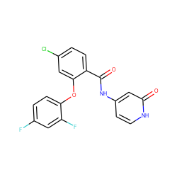 O=C(Nc1cc[nH]c(=O)c1)c1ccc(Cl)cc1Oc1ccc(F)cc1F ZINC000143205173