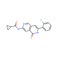 O=C(Nc1cc2c(=O)[nH]c(-c3ccccc3Cl)cc2cn1)C1CC1 ZINC000169700070