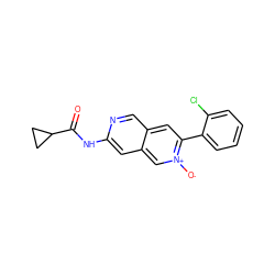 O=C(Nc1cc2c[n+]([O-])c(-c3ccccc3Cl)cc2cn1)C1CC1 ZINC000169700071