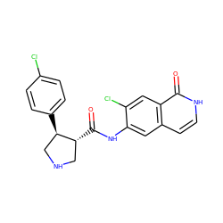 O=C(Nc1cc2cc[nH]c(=O)c2cc1Cl)[C@@H]1CNC[C@H]1c1ccc(Cl)cc1 ZINC000049047821