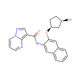 O=C(Nc1cc2ccccc2cc1O[C@H]1CC[C@@H](O)C1)c1cnn2cccnc12 ZINC000113651484