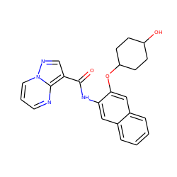 O=C(Nc1cc2ccccc2cc1OC1CCC(O)CC1)c1cnn2cccnc12 ZINC000113653725