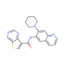 O=C(Nc1cc2cccnc2cc1N1CCCCC1)c1csc2cncnc12 ZINC000113650419