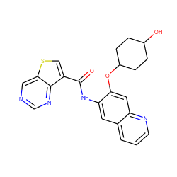 O=C(Nc1cc2cccnc2cc1OC1CCC(O)CC1)c1csc2cncnc12 ZINC000113652060