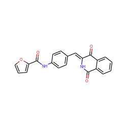 O=C(Nc1ccc(/C=C2\NC(=O)c3ccccc3C2=O)cc1)c1ccco1 ZINC000013817082