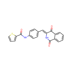 O=C(Nc1ccc(/C=C2\NC(=O)c3ccccc3C2=O)cc1)c1cccs1 ZINC000013817079