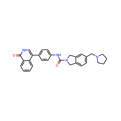 O=C(Nc1ccc(-c2c[nH]c(=O)c3ccccc23)cc1)N1Cc2ccc(CN3CCCC3)cc2C1 ZINC000166215431