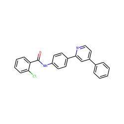 O=C(Nc1ccc(-c2cc(-c3ccccc3)ccn2)cc1)c1ccccc1Cl ZINC000072183049