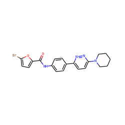 O=C(Nc1ccc(-c2ccc(N3CCCCC3)nn2)cc1)c1ccc(Br)o1 ZINC000010186663