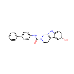 O=C(Nc1ccc(-c2ccccc2)cc1)N1CCc2c([nH]c3ccc(O)cc23)C1 ZINC000095596955