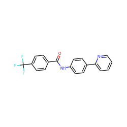 O=C(Nc1ccc(-c2ccccn2)cc1)c1ccc(C(F)(F)F)cc1 ZINC000038156659