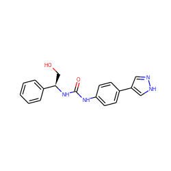 O=C(Nc1ccc(-c2cn[nH]c2)cc1)N[C@H](CO)c1ccccc1 ZINC000095591330