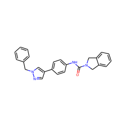 O=C(Nc1ccc(-c2cnn(Cc3ccccc3)c2)cc1)N1Cc2ccccc2C1 ZINC000167246468