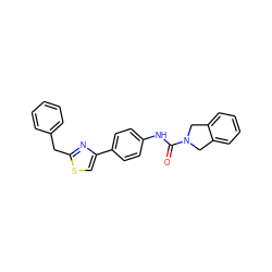 O=C(Nc1ccc(-c2csc(Cc3ccccc3)n2)cc1)N1Cc2ccccc2C1 ZINC000166069084