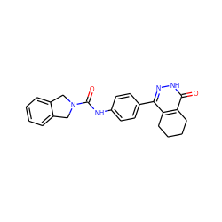 O=C(Nc1ccc(-c2n[nH]c(=O)c3c2CCCC3)cc1)N1Cc2ccccc2C1 ZINC000166667395