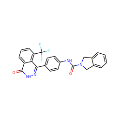 O=C(Nc1ccc(-c2n[nH]c(=O)c3cccc(C(F)(F)F)c23)cc1)N1Cc2ccccc2C1 ZINC000165863840